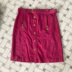 MICHAEL Michael Kors Magenta A-Line Skirt with Gold Hardware